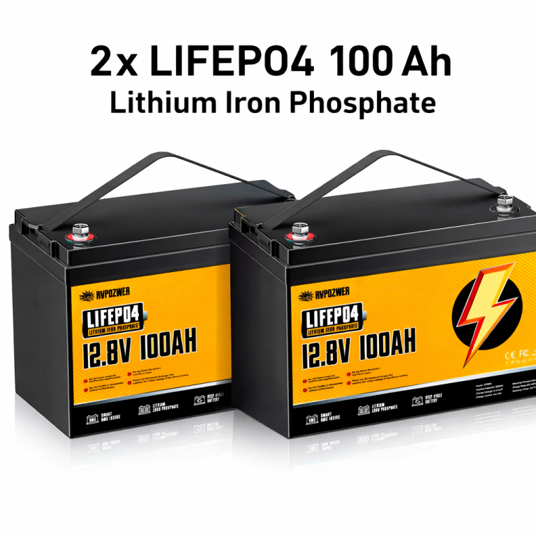 2X 100AH RVPOZWER LIFEPO4 LITHIUM BATTERIES