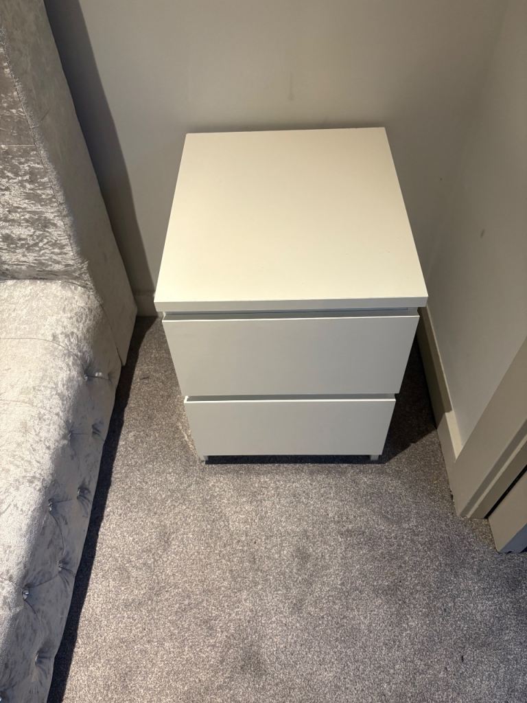 Gloss white bedside table X 2 