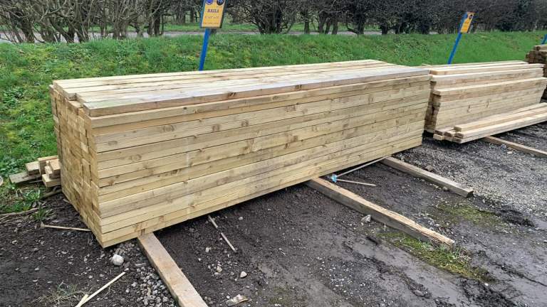 5" x 2" x 12' (125mm x 50mm x 3.6m) New tanalized timber rail £9.00 each