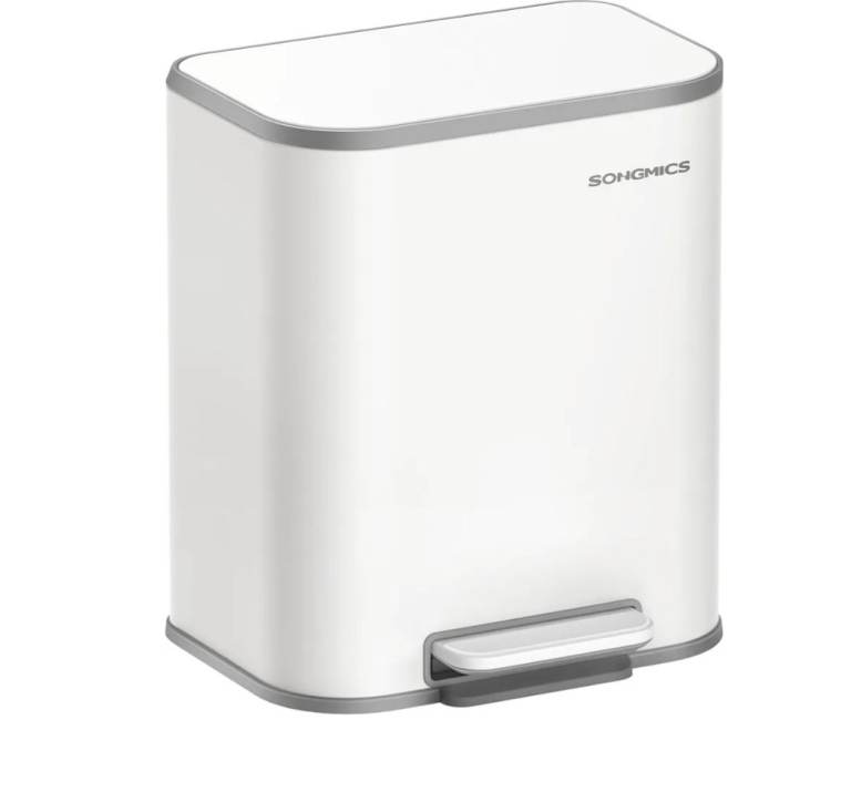 A new still boxed white metle peddle Kitchen Bin, 20L.