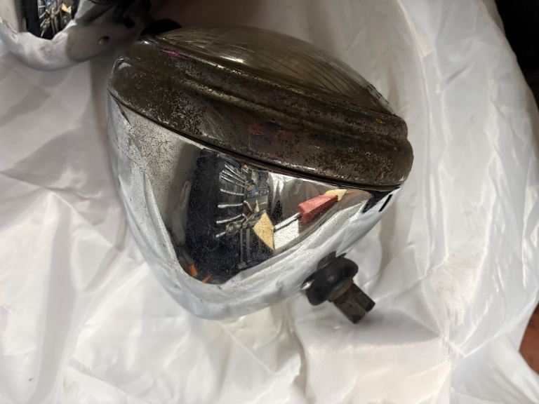 Lucas MBL 147 King of The Road Headlamp’s In Chrome Classic Car Vintage