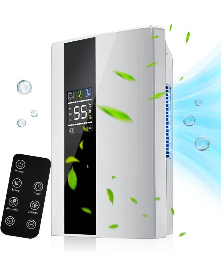 2 in 1 Portable Dehumidifier & Air Purifier