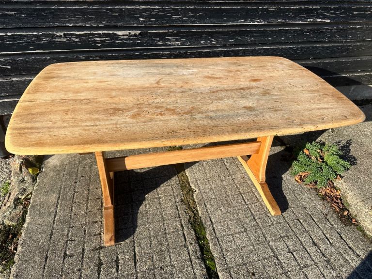 Vintage retro wooden Ercol kitchen dining table mid century modern MCM 