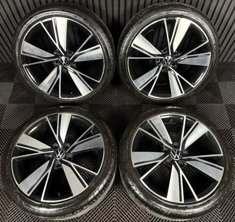 18" GENUINE VW GOLF GTD BAKERSFIELD GTE GT MK8 MK7 ALLOY WHEEL TYRES