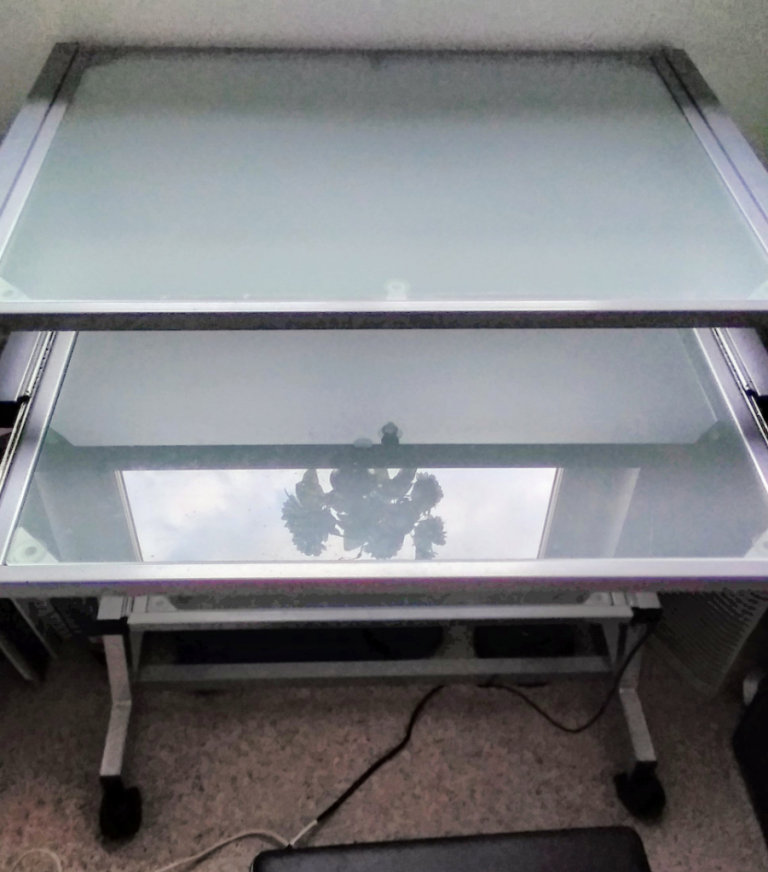 Glass computer desk table