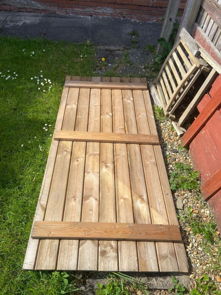 Solid wooden gate