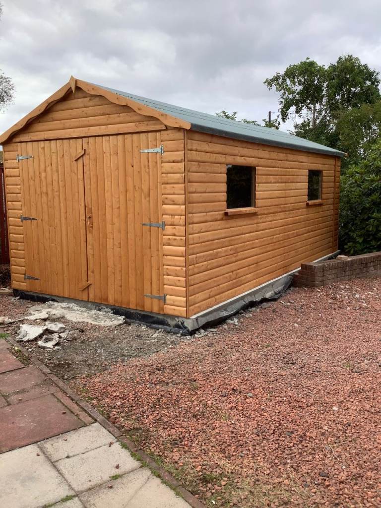 20x10 Geavy Duty Garage 20mm Log effect SUPPLIED & FITTED FOR YOU 