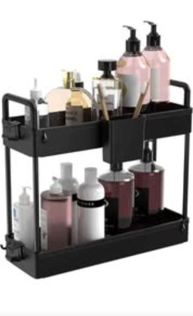 Ronlap Under Sink Storage, 2 Tier Kitchen Organizer, Kitchen Storage Shelf
