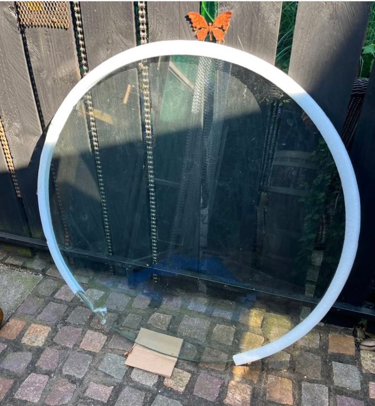 Toughened Glass Round Table Top - Approx 91cm Diameter 