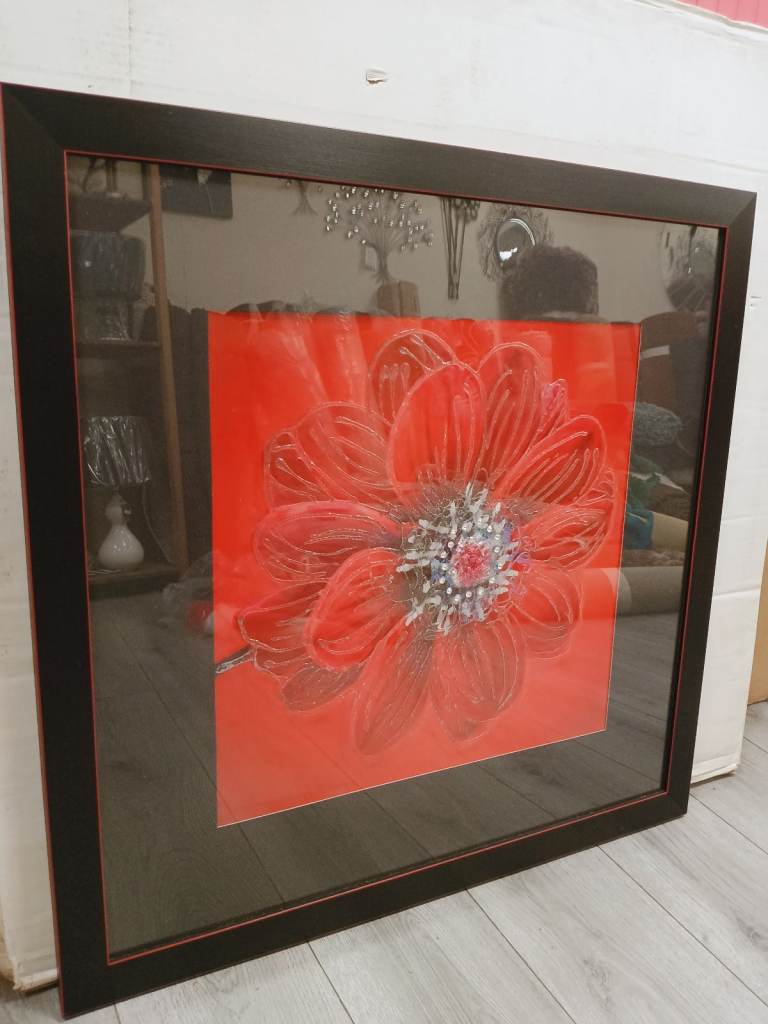 Large Red Flower photo frame / Wallart