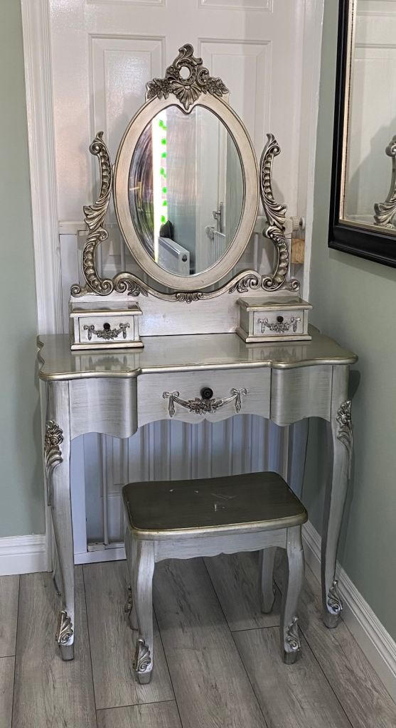 Dunelm Toulouse Range Silver Dressing Table & Stool