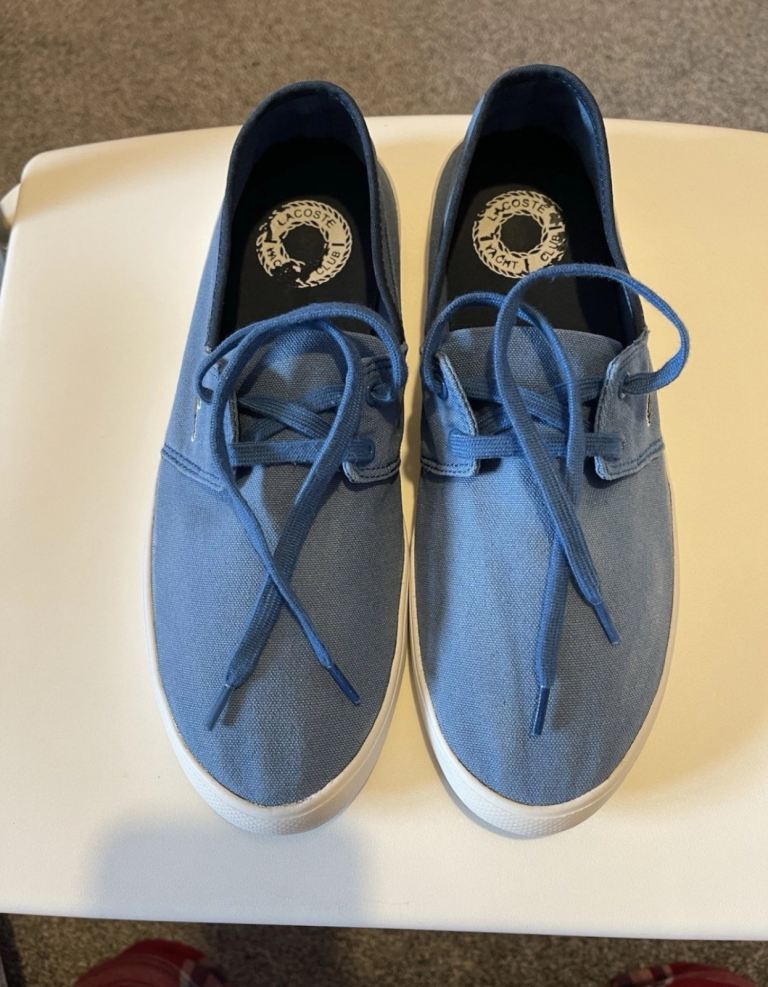 Lacoste Marice Leisure Smart Canvas Mens Summer Sneakers in Light Blue Size 9 UK