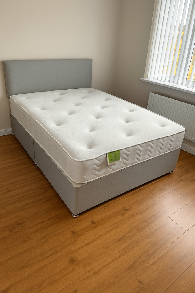 Elegant Divan Bed with Optional Mattress and Ottoman Storage for Smart Home Design