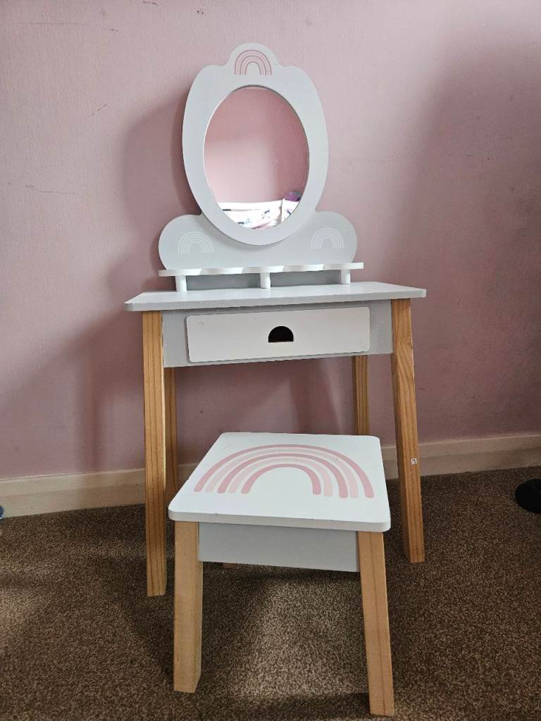 PENDING Wooden Dressing Table & Stool for Kids (Age 2-5)