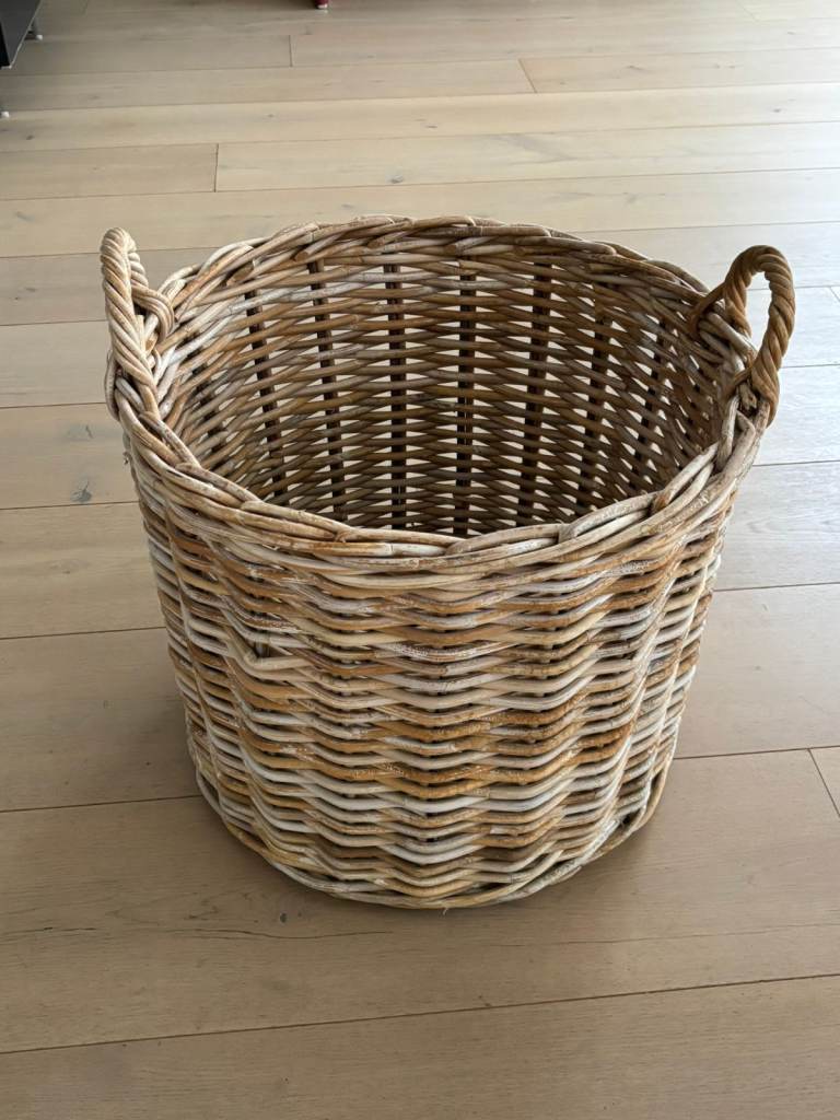 Rattan Round Wicker large Log Storage Basket