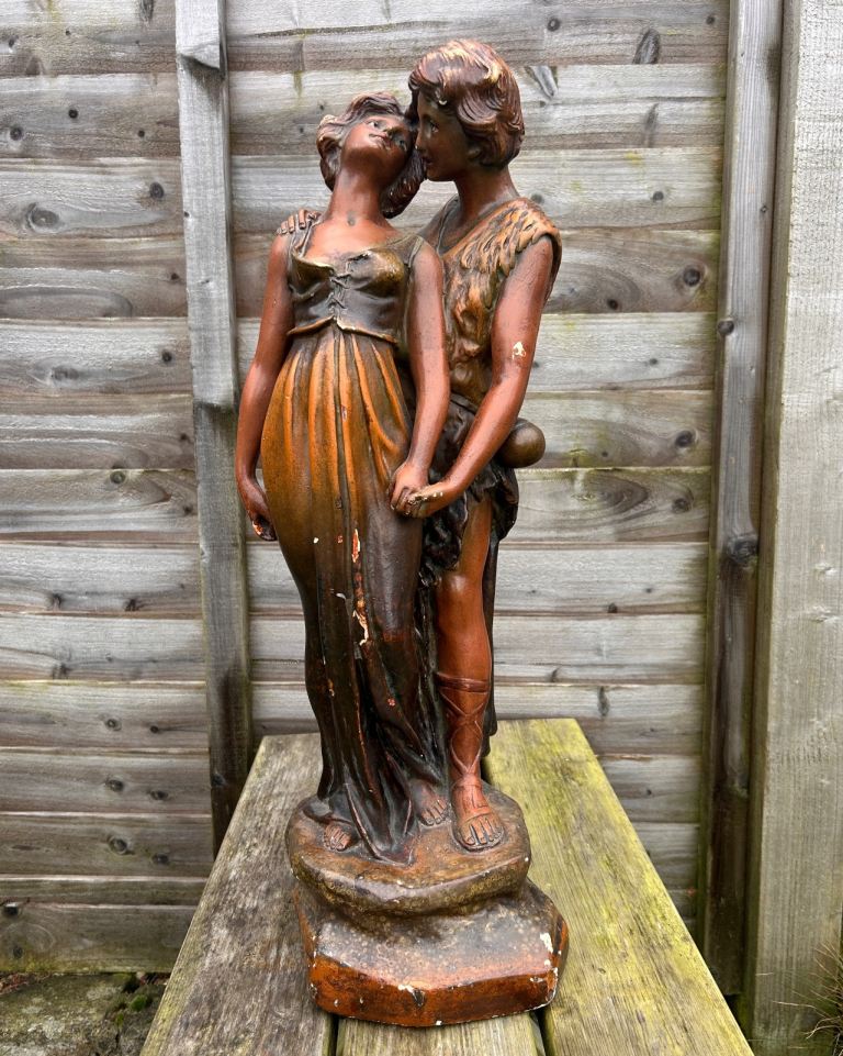 The Lovers Jeune Couple Antique Statue