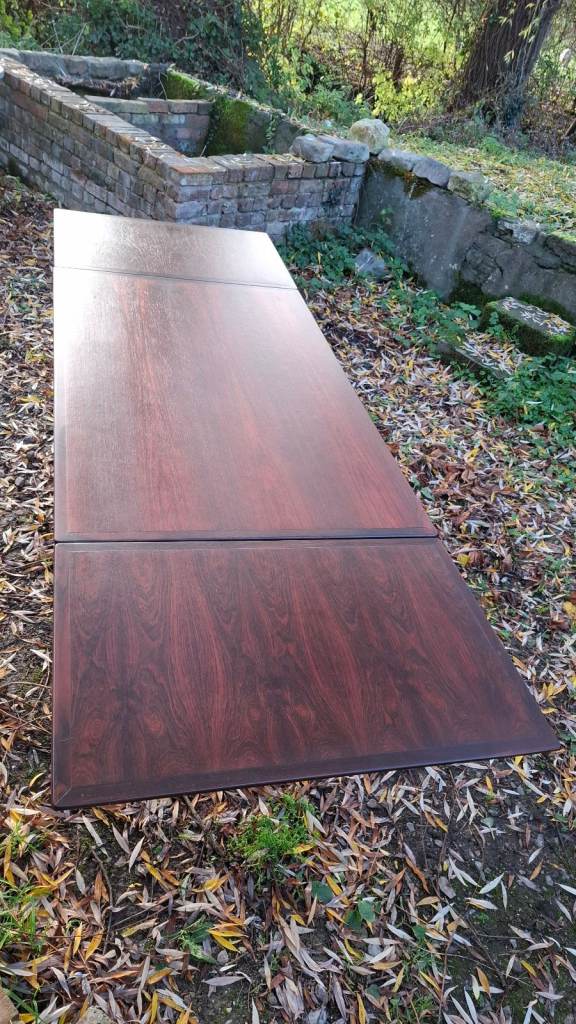 Danish rosewood drawer leaf dining table 