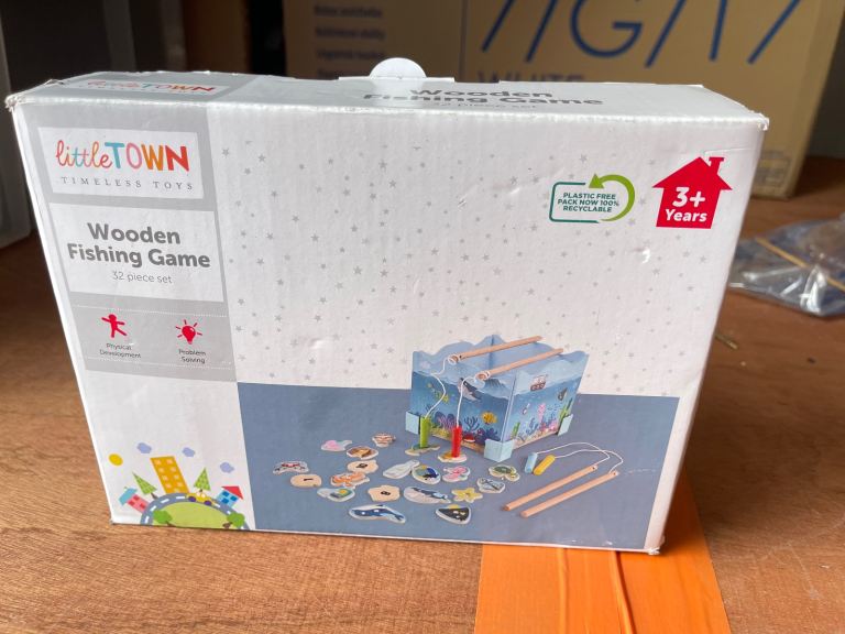 Brand new Little town wooden fishing game