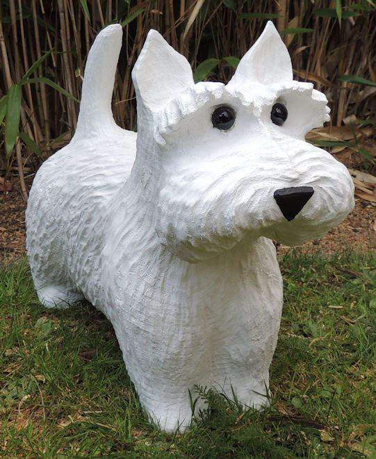 Dog Chainsaw Carving Garden Sculpture Solid Wood Puppy
