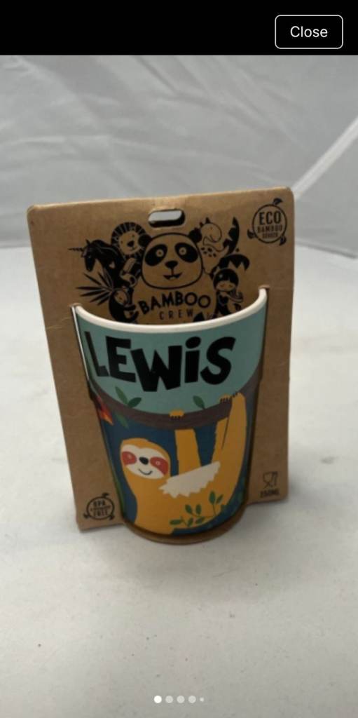 Bamboo Crew Personalised Cup - Lewis 