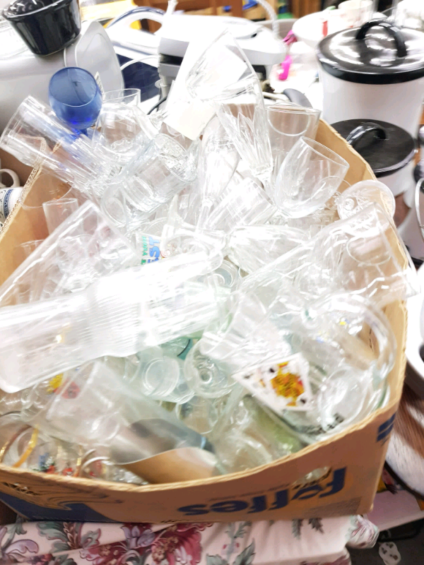 Glasses 50p cups 20p plates 50p