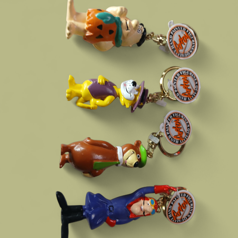 4 x vintage hanna barbera keyrings  30 + years old
