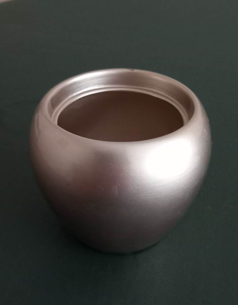 Gold-coloured Plant Pot Holder. 4" approx high 