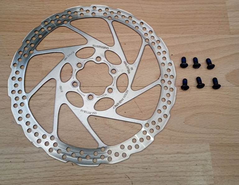 Shimano Deore SM-RT56 disc brake rotor.