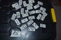 Vintage Set of 27 1/2!! + 1 ?? Hand Carved & Painted Stone/Marble Dominoes