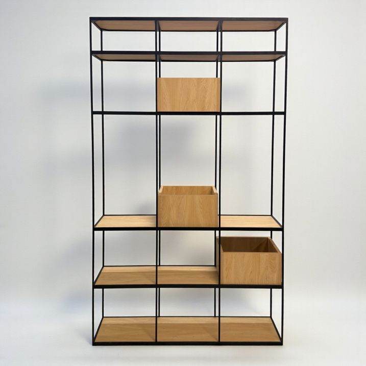 Black & Oak Shelving Unit