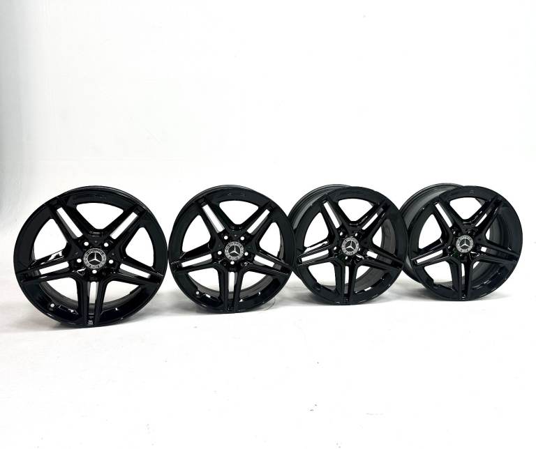 18" GENUINE MERCEDES AMG A CLASS CLA AMG BLACK RIMS 18 x 7.5 Inch Alloy Wheels
