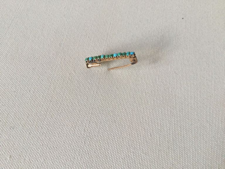 image for BROOCH. TURQUOISE VINTAGE FRENCH