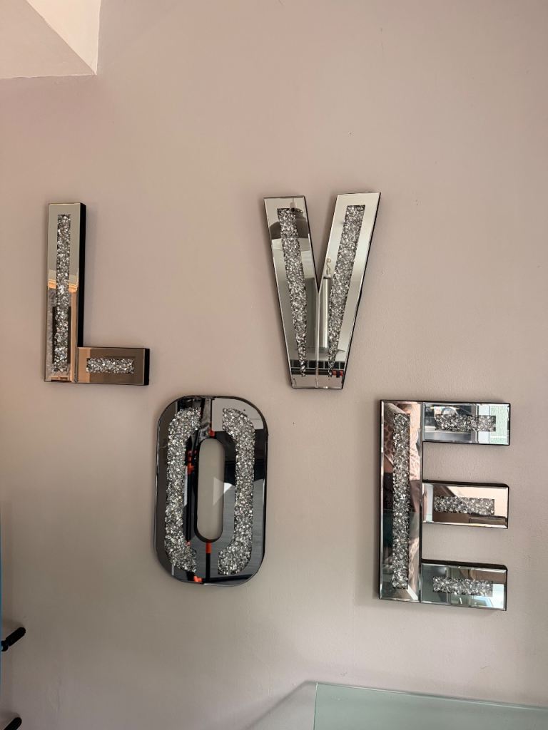 Crushed Diamond LOVE Wall Decor Letters – Good Condition