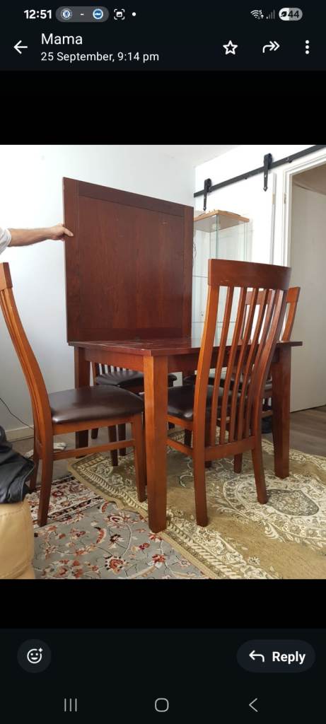 Dining table from oak