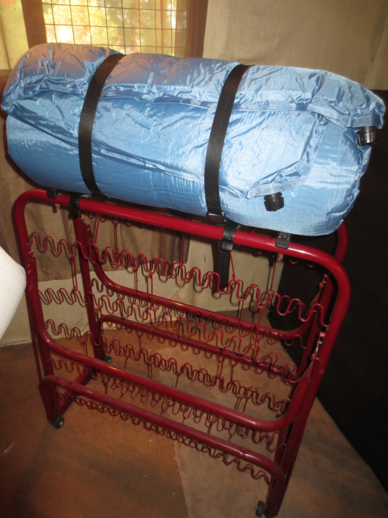 Single Fold-Up Metal Red Bed Frame & Mattress