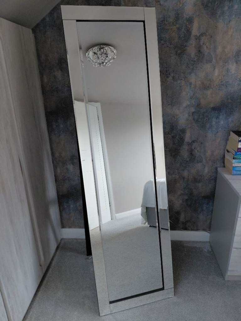 Large Bevel Framed Full-Length Mirror – Good Condition