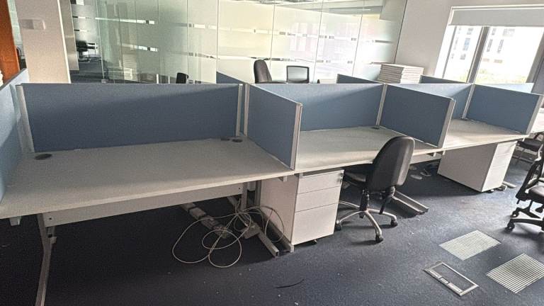 White 1600 mm office desks 
