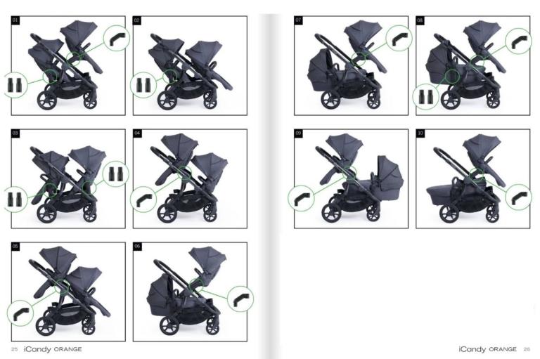iCandy Orange Double Pushchair - Good Condition, Blue