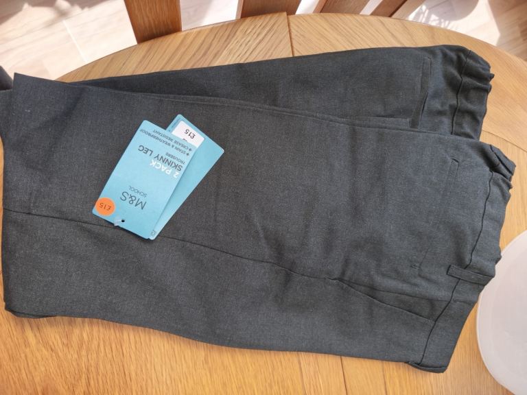 M&S Kids 2 Pack Skinny Leg School Trousers – New with Tags