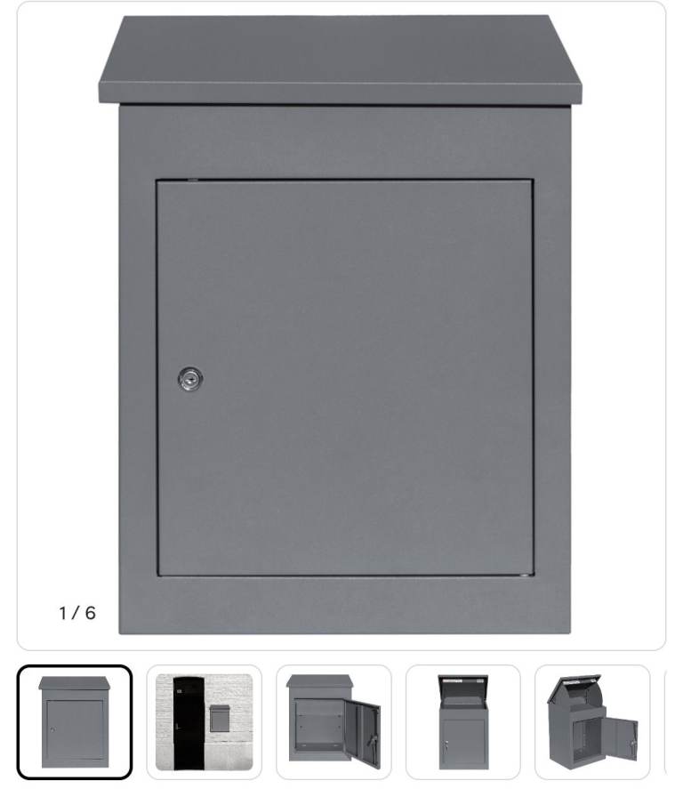 Black Anti-Theft Parcel Post Box