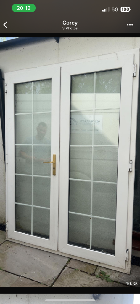 White PVC French doors