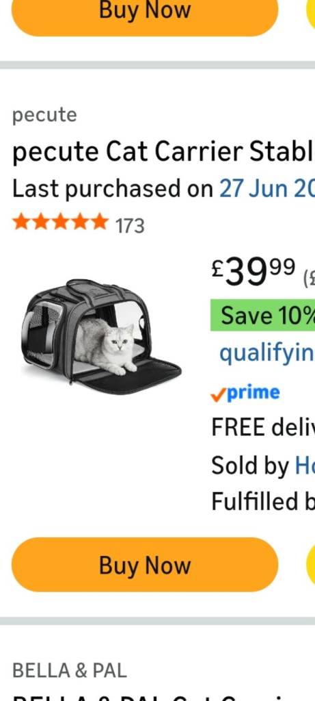 Cat carrier, ideal for Vet visits