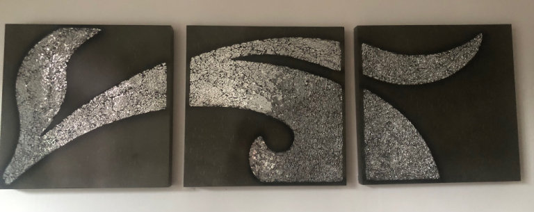 Set of 3 pictures 20” square box frame