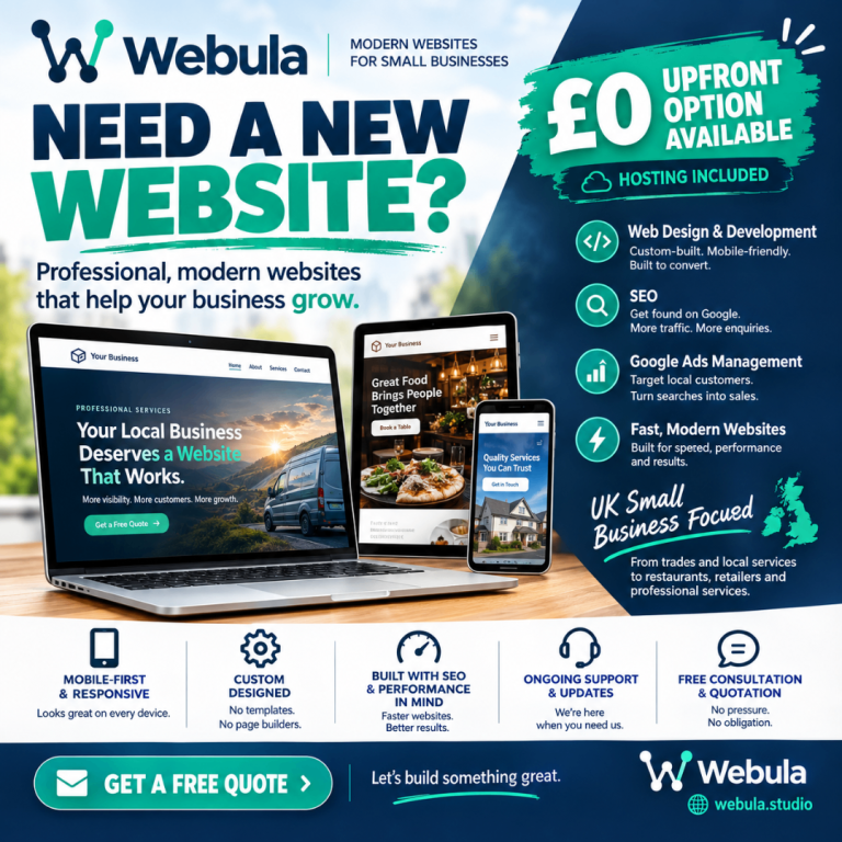 Professional Websites for All Businesses ➜ £0 Upfront - Web Design, SEO, Google Ads, App 