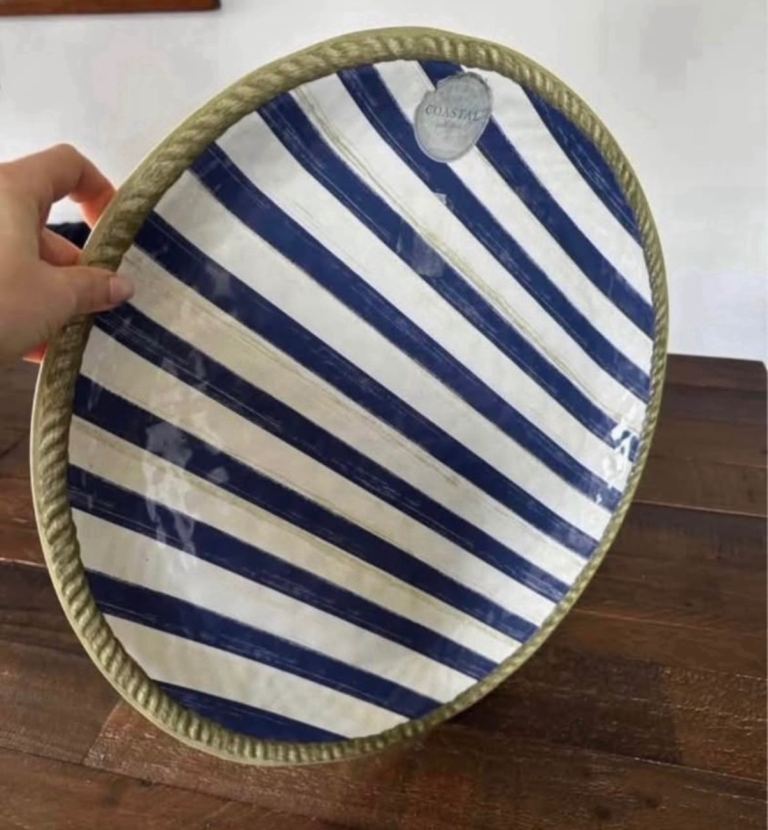 Coastal Collection Tray – Blue & White Stripes