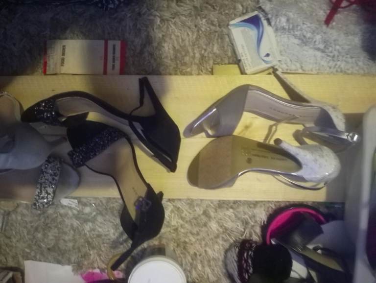 Strappy heals shoes size 6 a couple 6.5