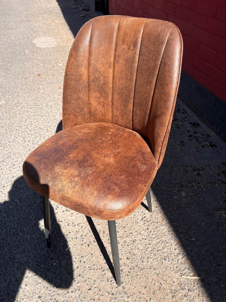 **BRAND NEW** Dining Chairs Cafe Leather Colour Brown 