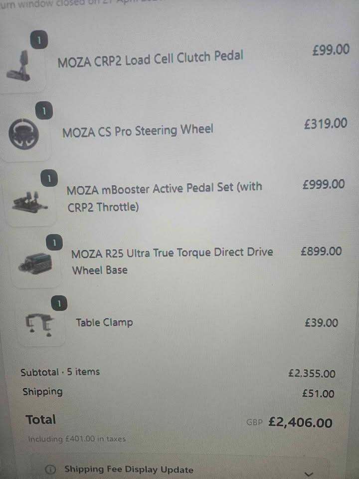 moza racing sim brand new never been used