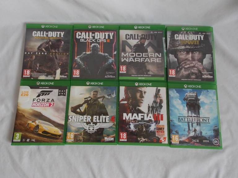 8 x XBOX ONE Game Bundle COD WWII Black Ops Modern Warfare Forza 2 Mafia 3