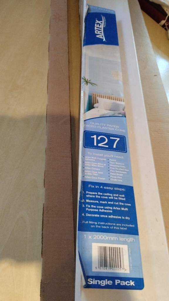 Artex Easyfix Coving 2000mm Length – White, Single Pack
